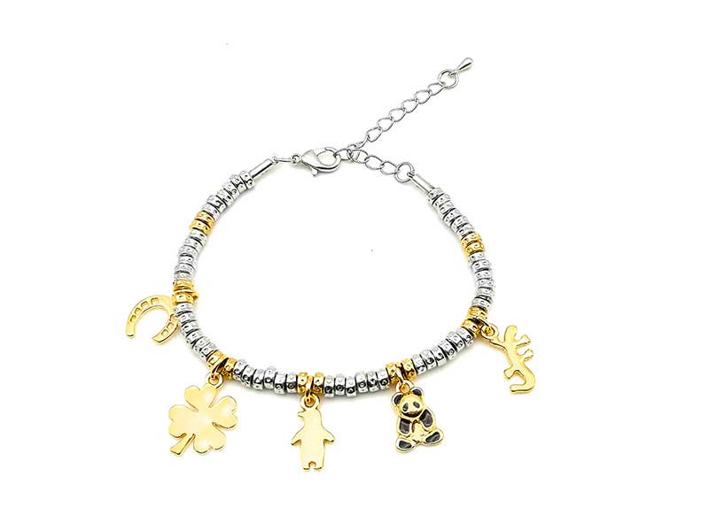Nuggets armband met panda bedels Met doos