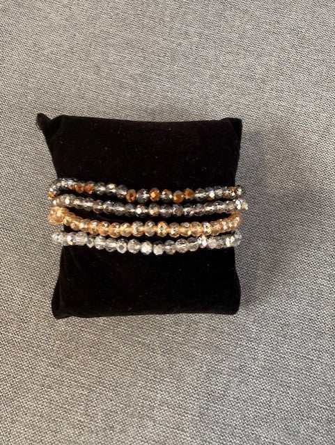 4 kralen armbanden bruin