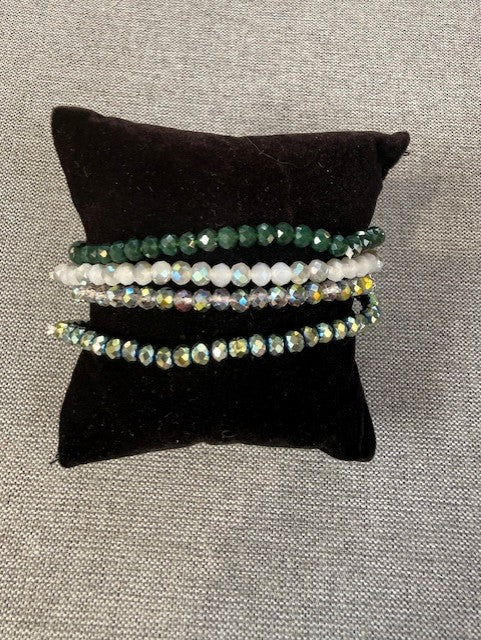 4 Kralen armbanden groen