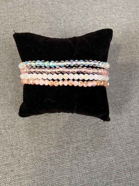 4 Armband kralen roze