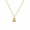 Beer hangersketting met zirkonia en hartje: Geelgoud / Met doos