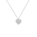 KETTING MET HARTVORMIGE HANGER IN STRASS Zilveren / Met doos