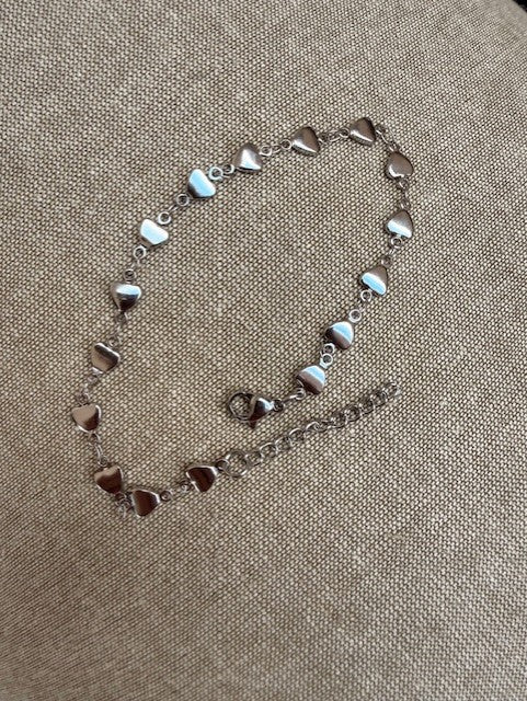 Hartjesarmband silverkleurig