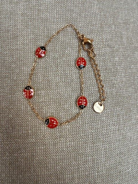 Kids lieveheersbeestje armband